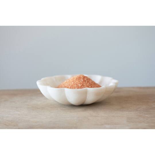 Hello Honey® 6" Carved Marble Flower Shape Dish
